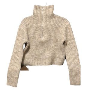 Zip Half Crop Sweater